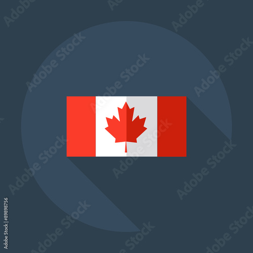 Flat modern design with shadow icons flag of Canada