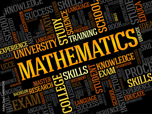 Mathematics word cloud, education concept