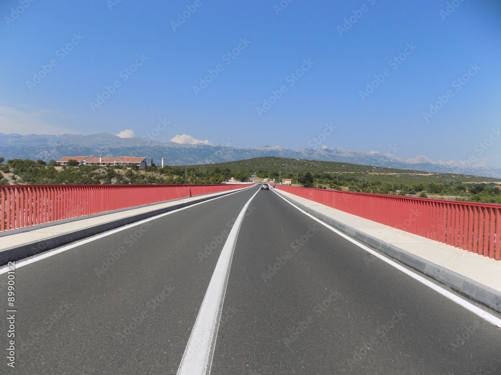 Fototapeta premium Road on Maslenica bridge