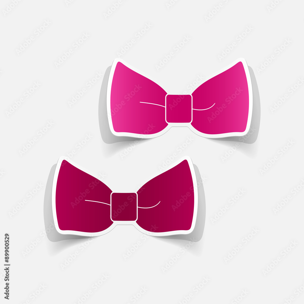 Fototapeta premium Realistic paper sticker: bow