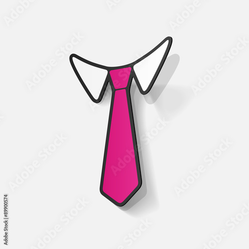 Realistic paper sticker: necktie