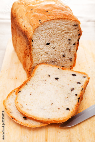 Homemade bread with olives