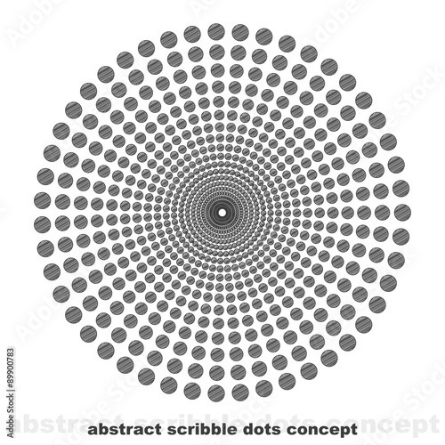 Abstract Scribble Dots Concept