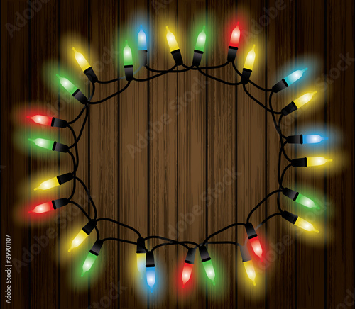 Christmas lights decoration, background vector illustration