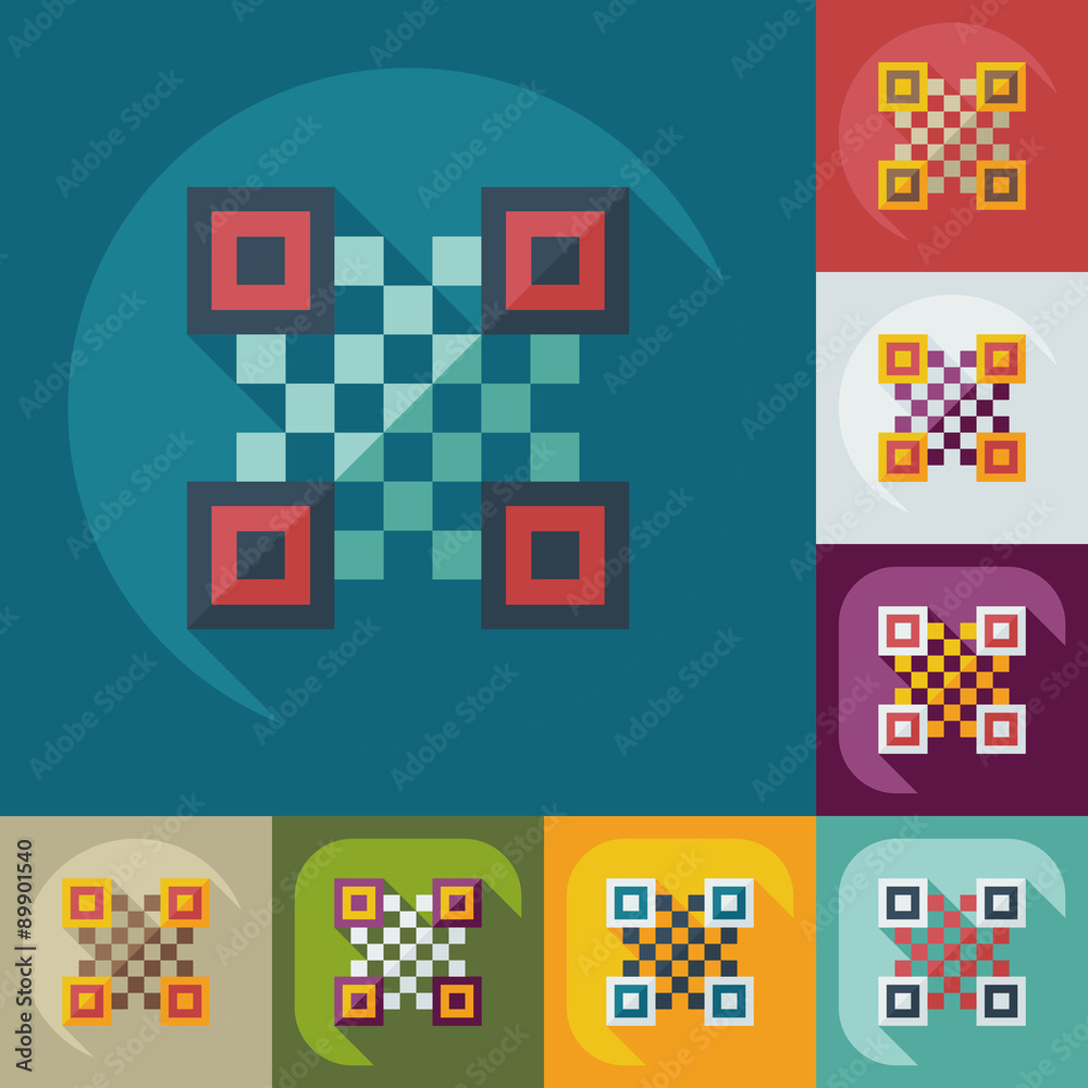 Flat modern design with shadow icons QR code Flat modern design with shadow icons QR code
