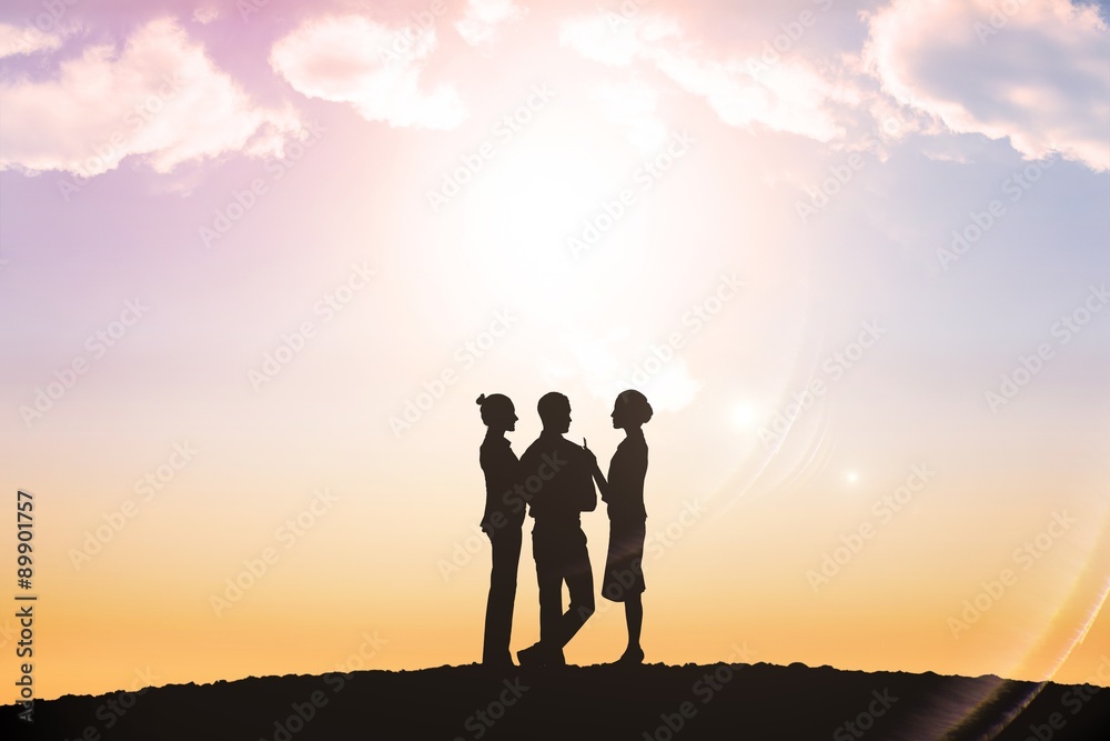 Composite image of business colleagues talking Composite image of business colleagues talking