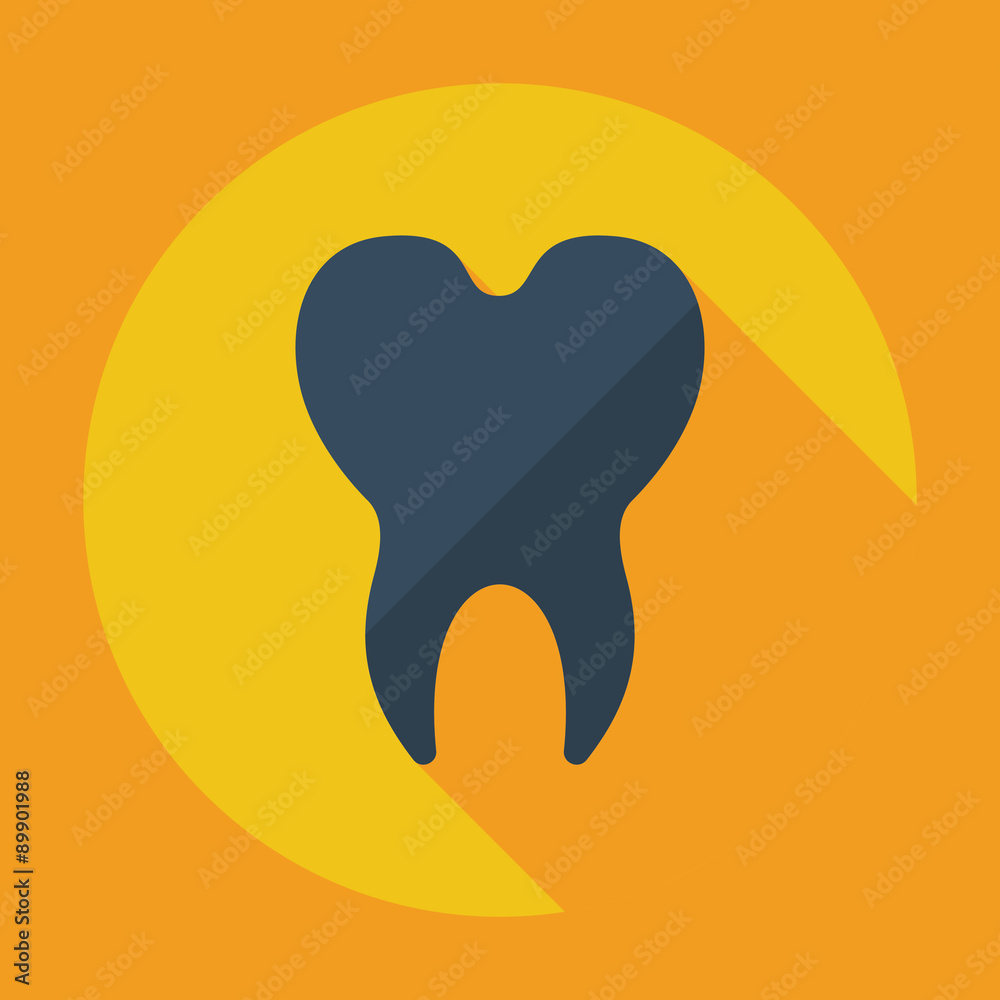Flat modern design with shadow icons tooth Flat modern design with shadow icons tooth
