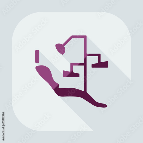 Flat modern design with shadow dentist chair