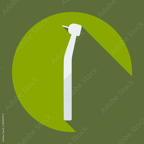 Flat modern design with shadow dentist tool