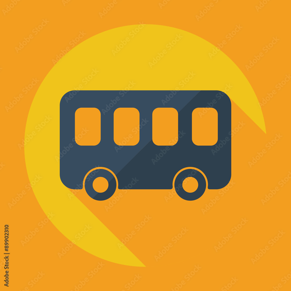 Flat modern design with shadow icon bus Flat modern design with shadow icon bus