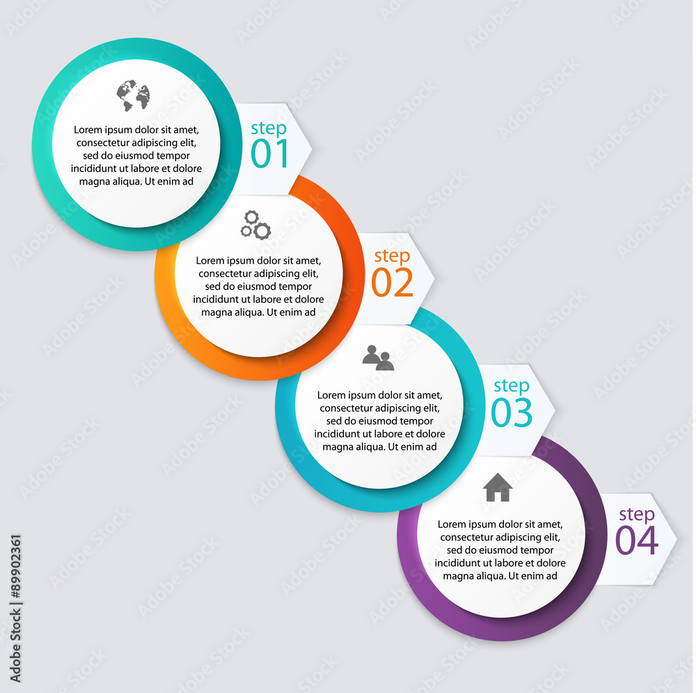 Fototapeta premium Vector colorful info graphics for your business presentations.