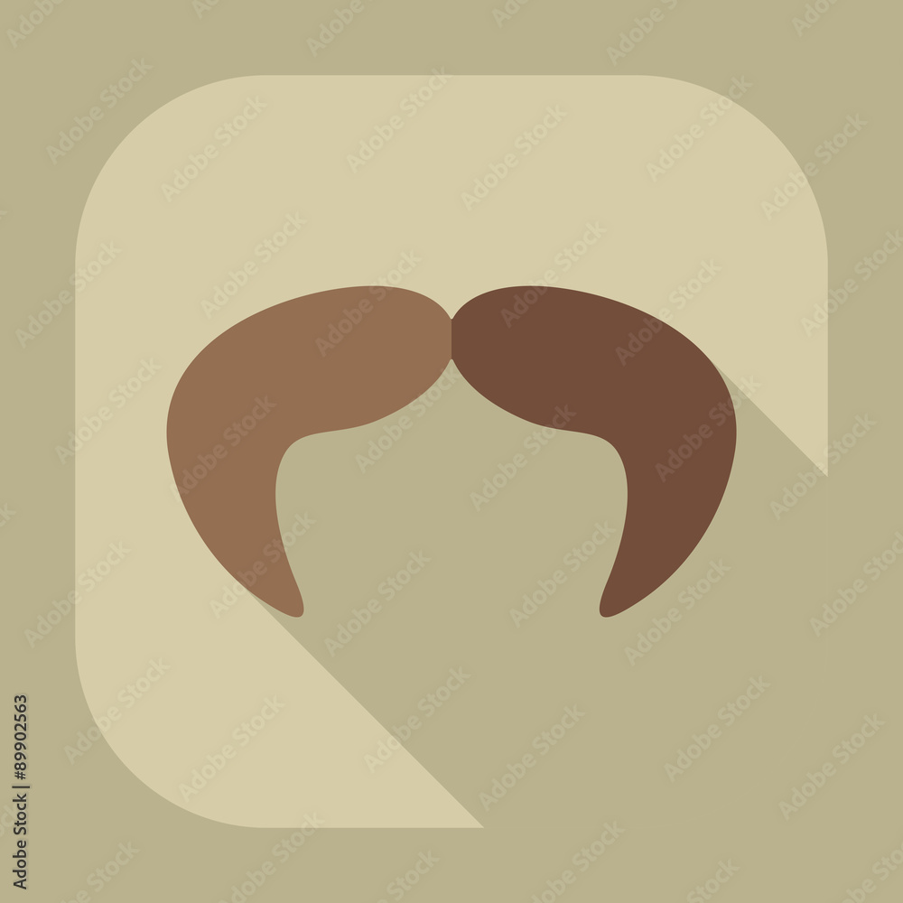 Flat modern design with shadow icon mustache Flat modern design with shadow icon mustache