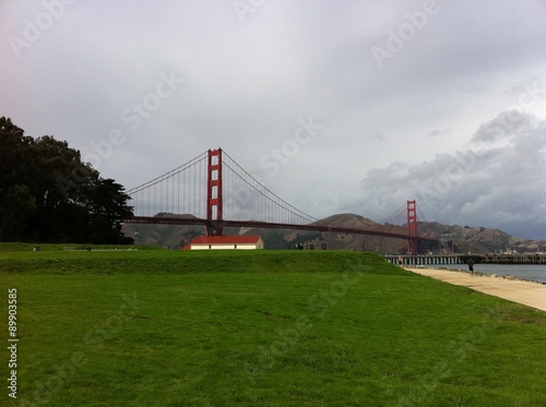 Golden gate bridge view from the park. © stigmatize