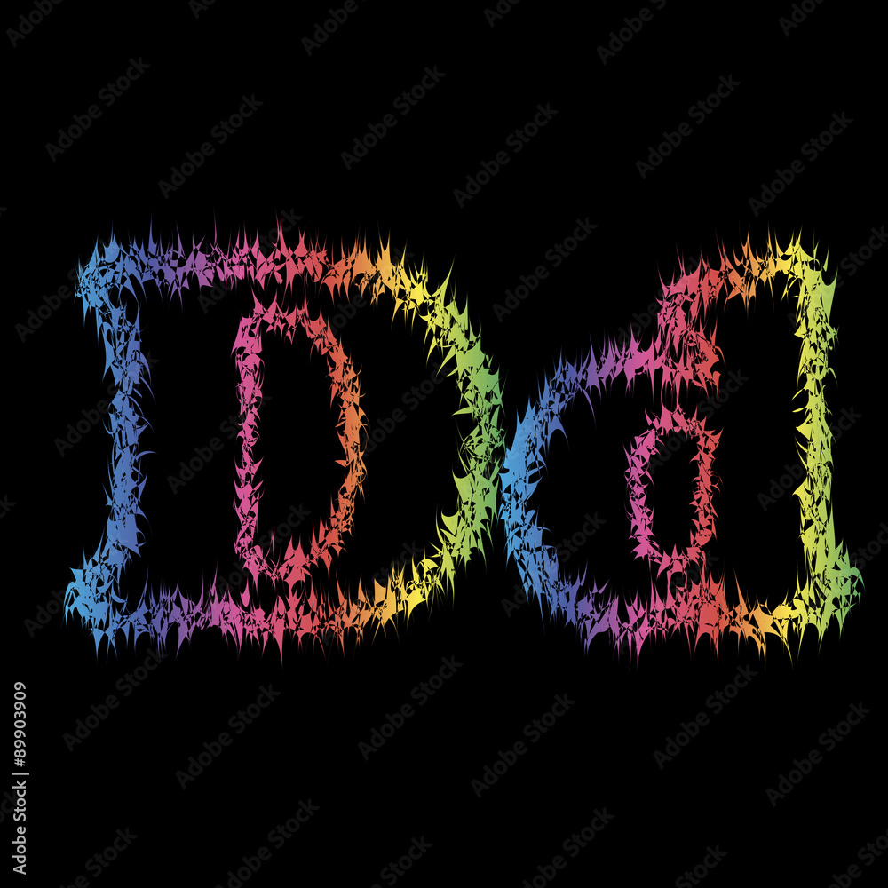 The letter d in grunge style on a black background