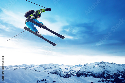 Skier jumps