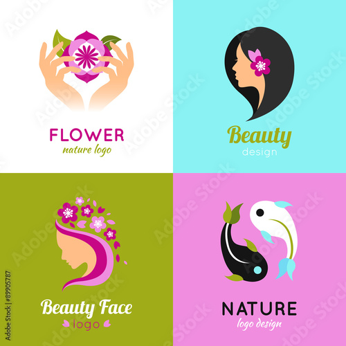 Beauty concept design 4 flat square