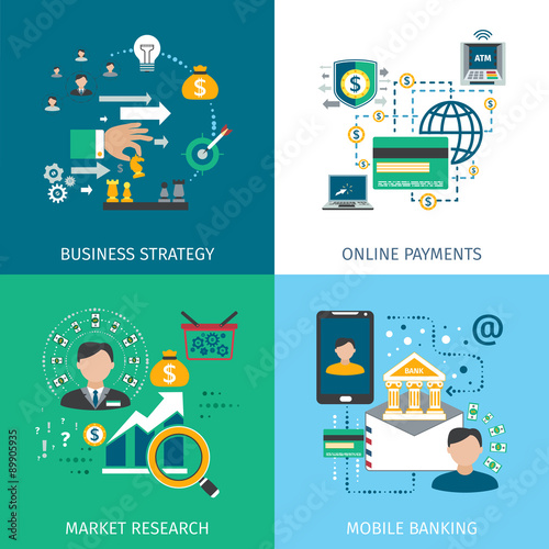 Banking Marketing Icons Set 