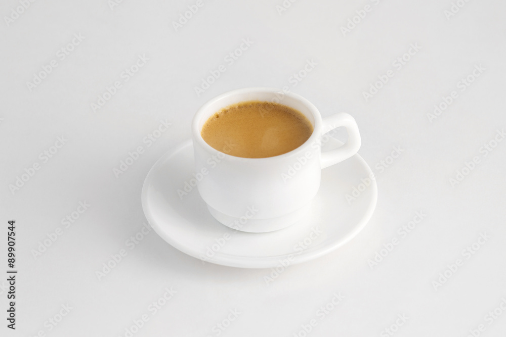 hot cup of coffee with milk isolated at white background hot cup of coffee with milk isolated at white background