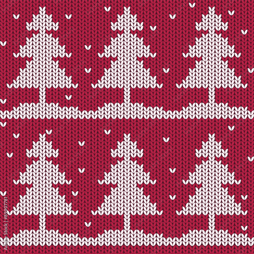 Christmas tree seamless pattern (jersey texture) Christmas tree seamless pattern (jersey texture)