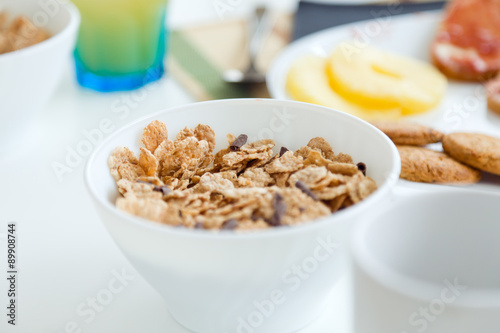 Continental breakfast with croissants, orange juice and coffee. © nenetus