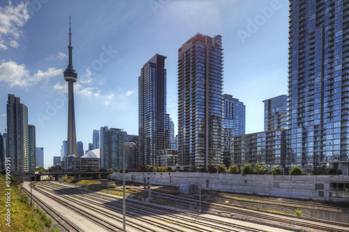 Photography Railway lines in Toronto with the CN Tower