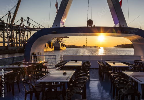 Hamburg Sunset Elbe photo