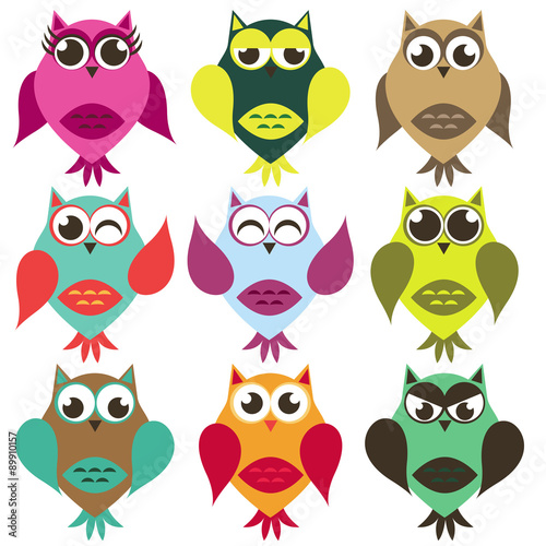 Wallpaper Mural Owl with a different set of behaviors and emotions Torontodigital.ca