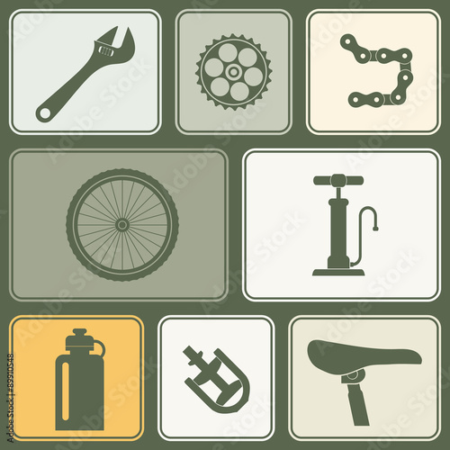 Seamless background with bicycle icons for your design