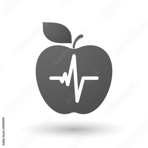 Apple icon with a heart beat sign