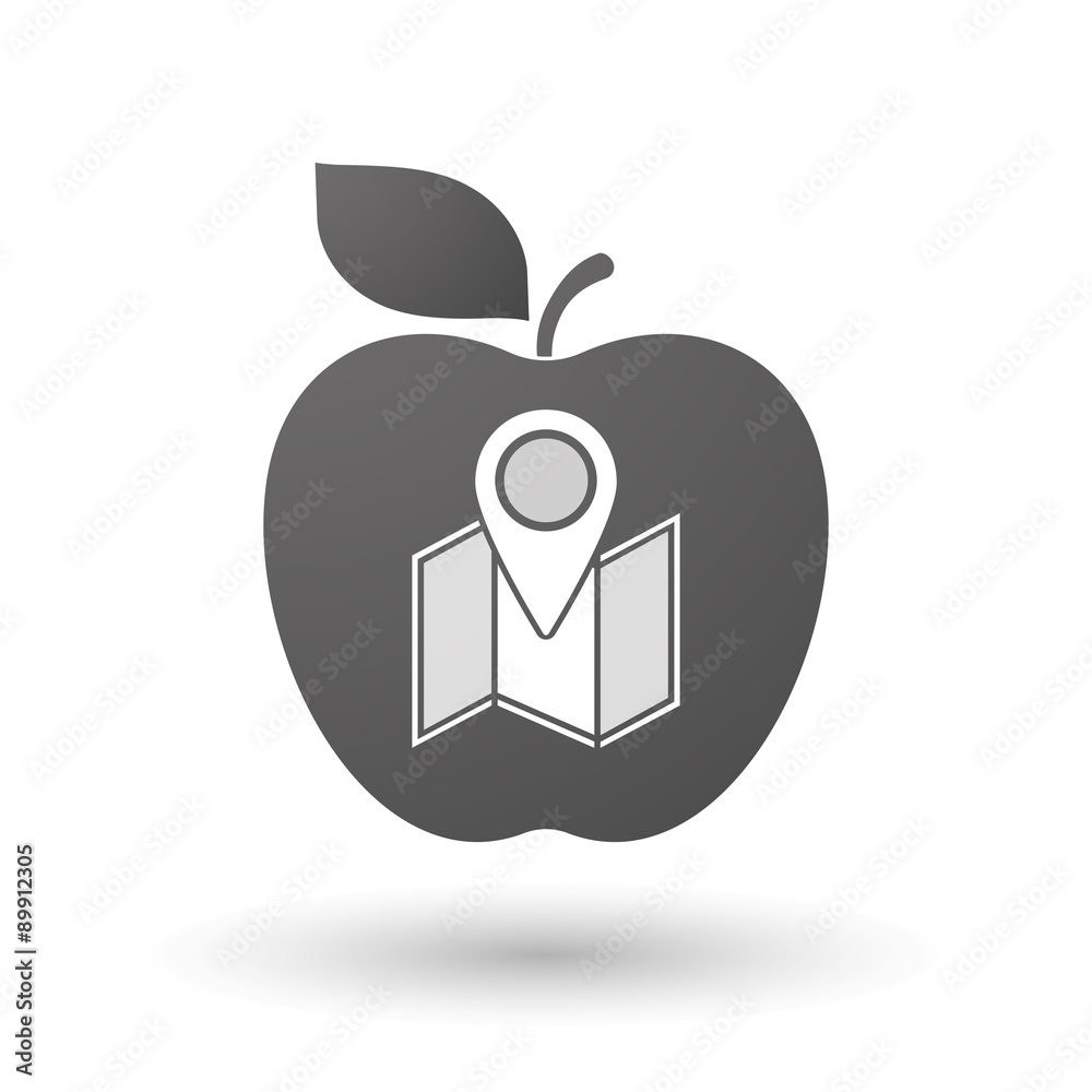 Apple icon with a map Apple icon with a map