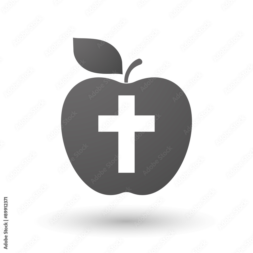 Obraz premium Apple icon with a christian cross
