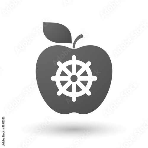 Apple icon with a dharma chakra sign
