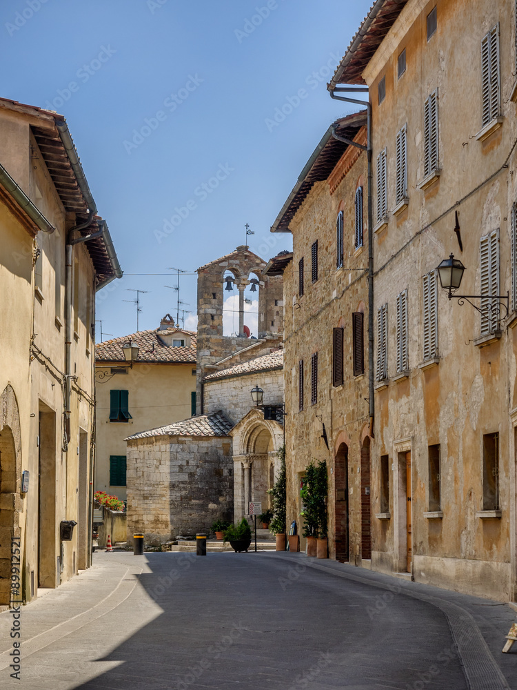 Small streets in San Quirico d'Orcia