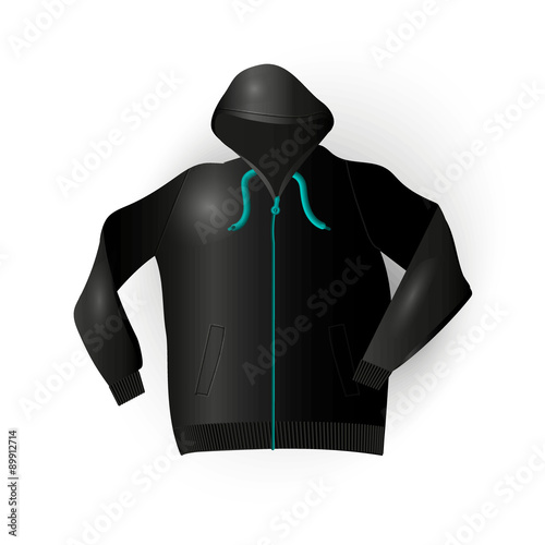 Black sport raincoat