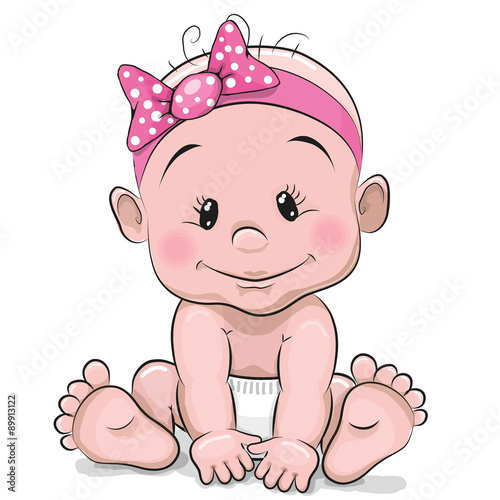 Cute cartoon baby girl