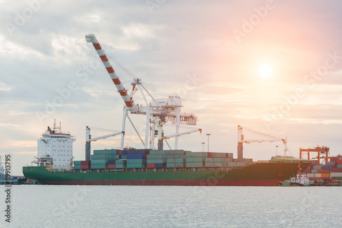 Industrial Container Cargo freight ship