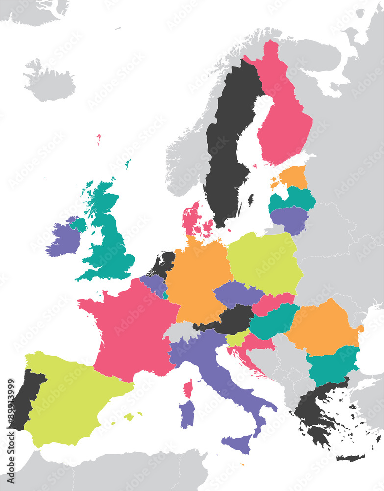 Obraz premium colorful European Union map