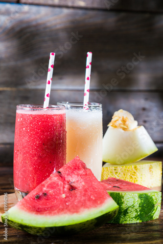 Smoothies Melon and watermelon photo