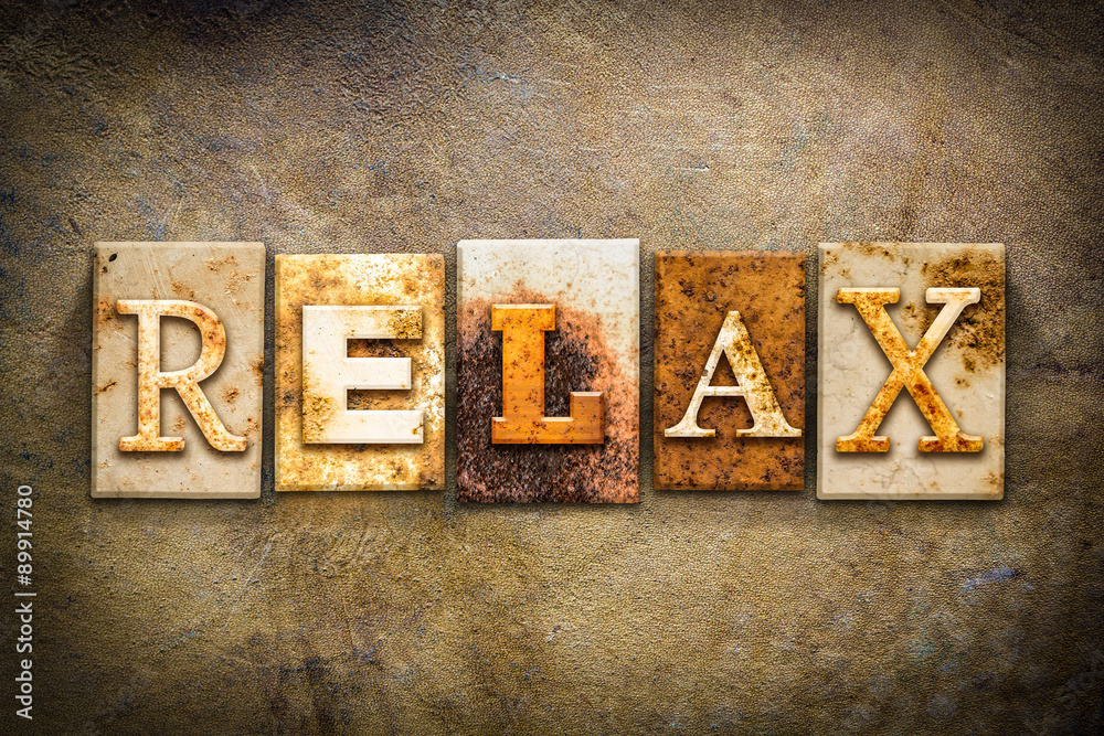 Naklejka premium Relax Concept Letterpress Leather Theme