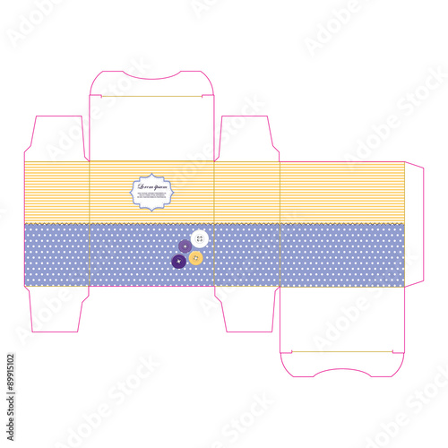 Gift box template isolated on white