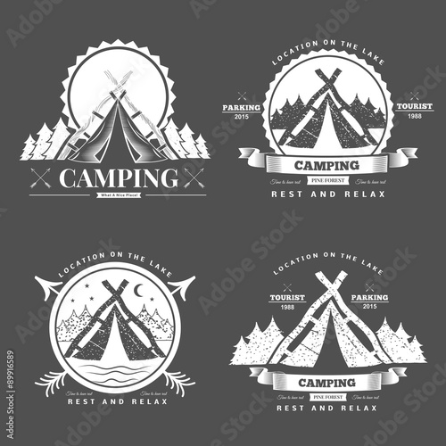 Camping  retro vector logo