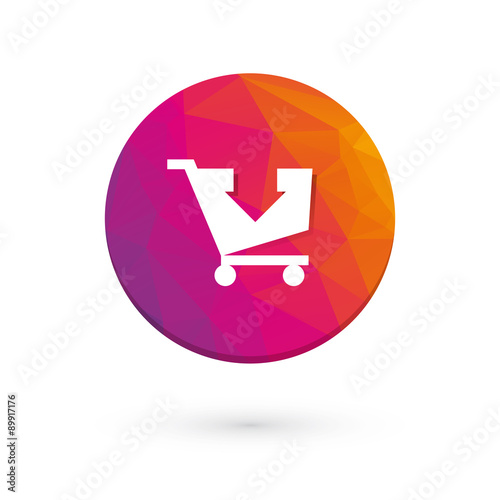 colored button shopping cart pink orange violet