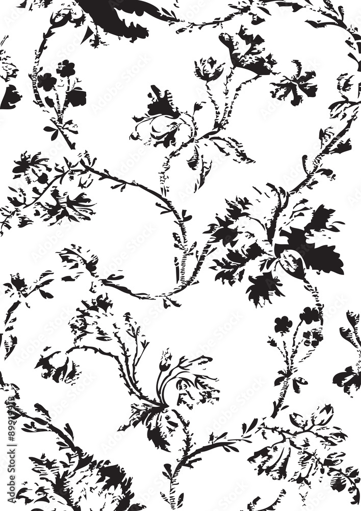 Vintage floral seamless pattern with hand drawn poppies vector