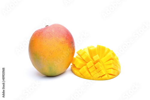 Mango fruit on white background