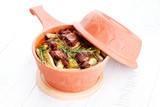clay pot with meat