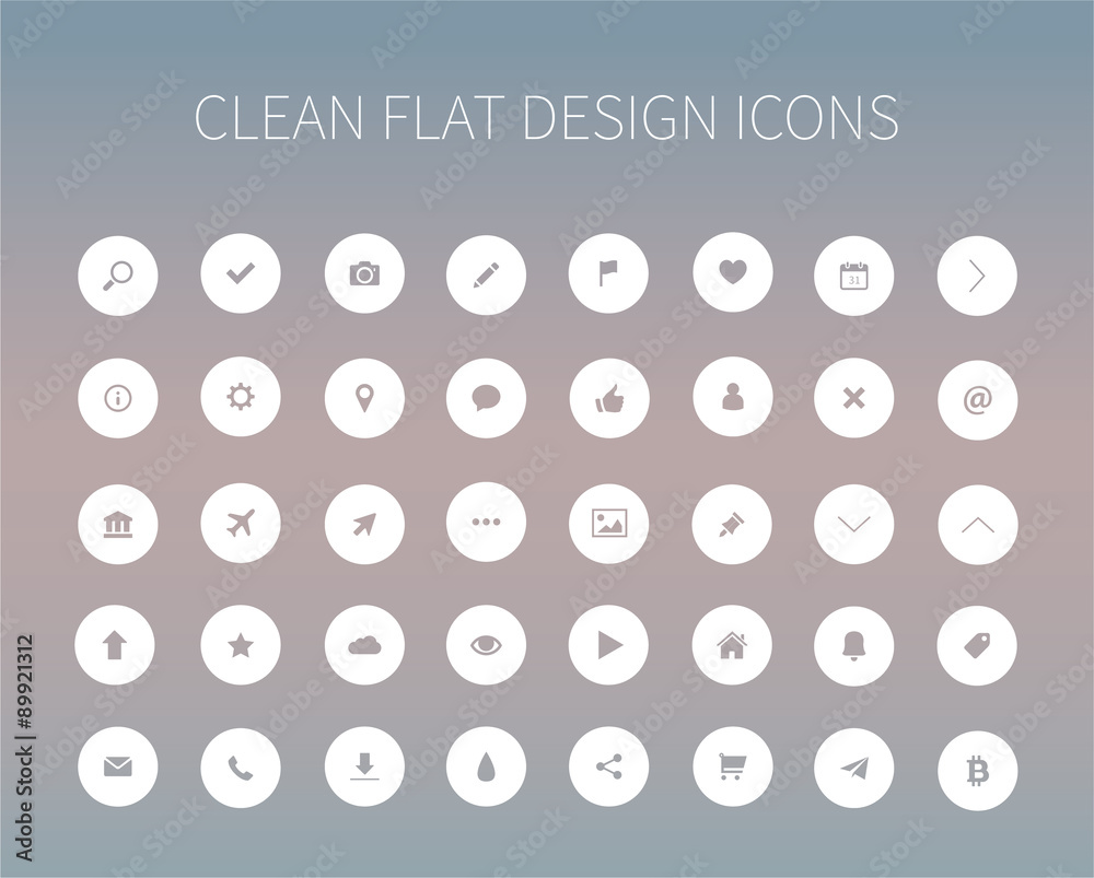 Flat icons pack for webdesign - obrazy, fototapety, plakaty 