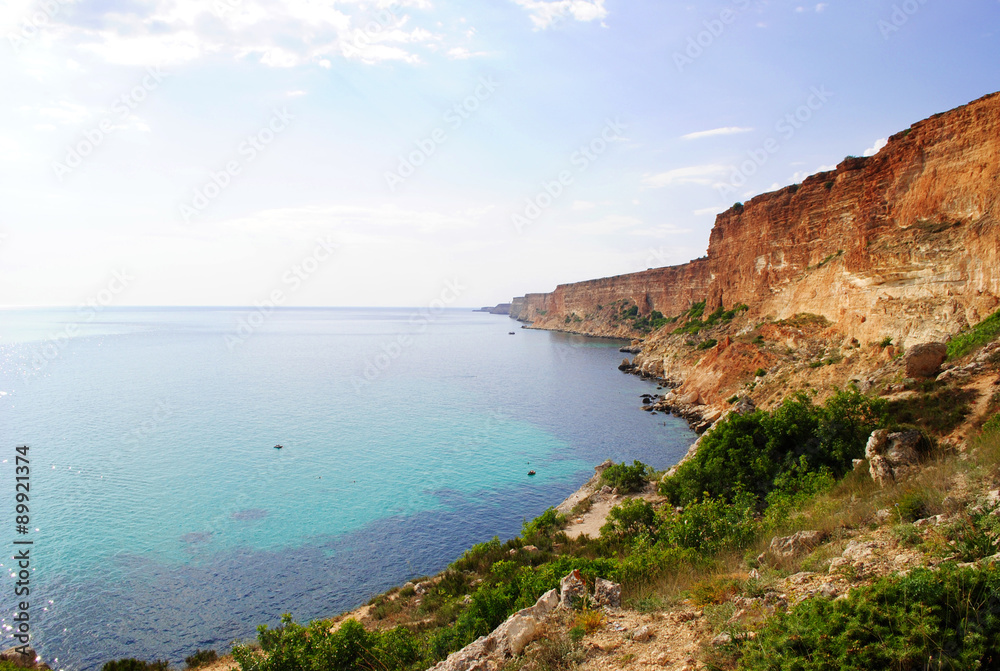 Black sea coast in Crimea 