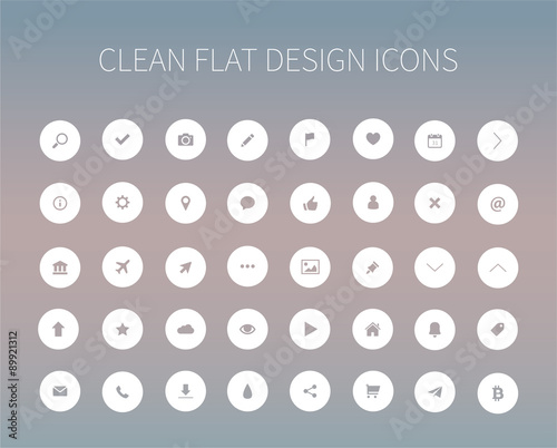 Flat icons pack for webdesign photo