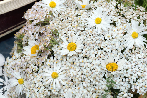 bouquet of white wildflowers