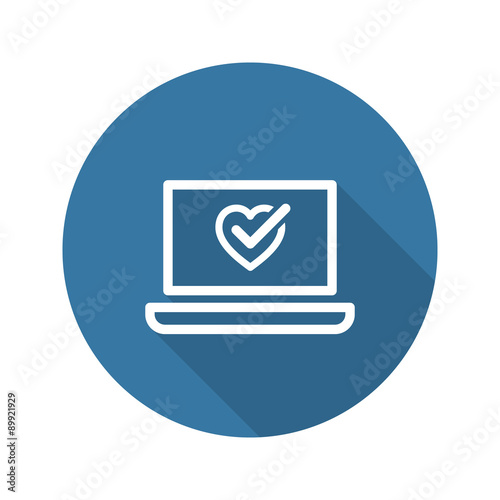 Online Health Tests and Medical Services Icon. Flat Design. Long